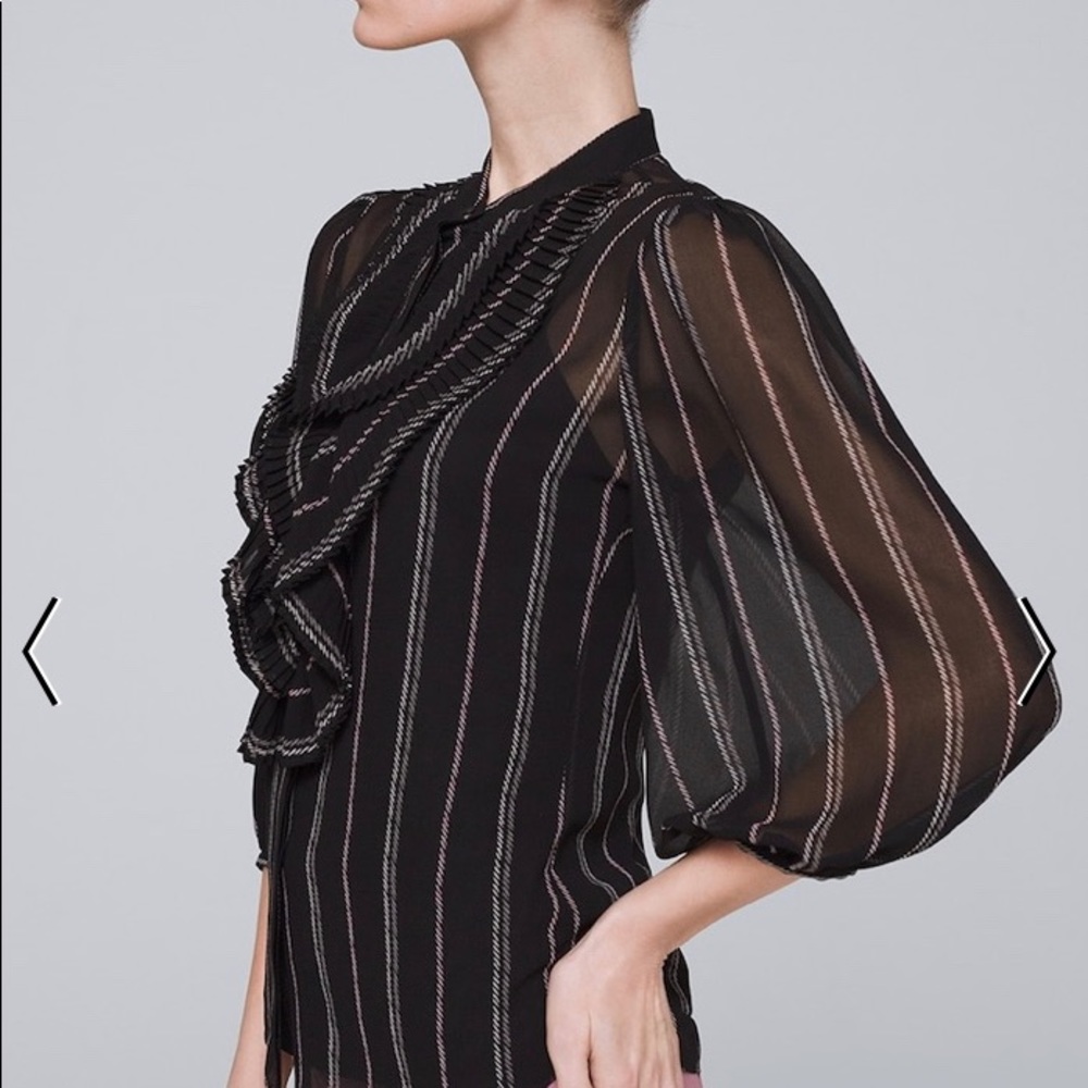 Black ruffle blouse 🖤 - Picture 3 of 4